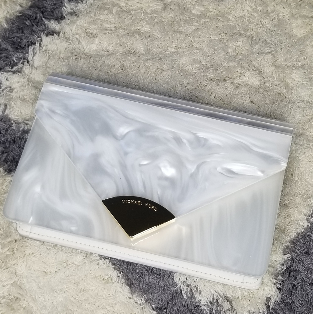 MICHAEL MICHAEL KORS Barbara Optic White Envelope Clutch